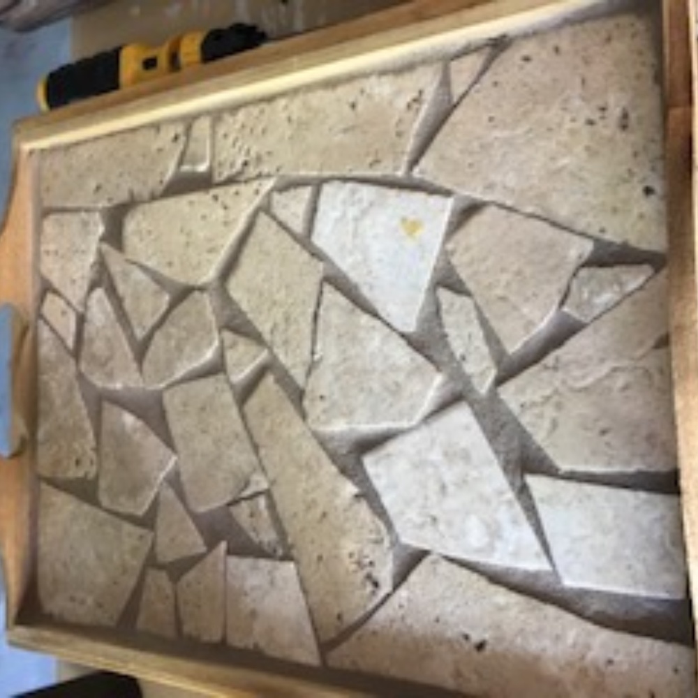 Granite mosaic serving tray